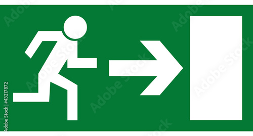 Illustration: Rettungszeichen - Notausgang rechts Rettungszeichen - Notausgang rechts