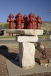 Photo: Red fire hydrants and dog sculptor in Palisade Colorado, east of Grand Junction Red fire hydrants and dog sculptor in Palisade Colorado, east of Grand Junction