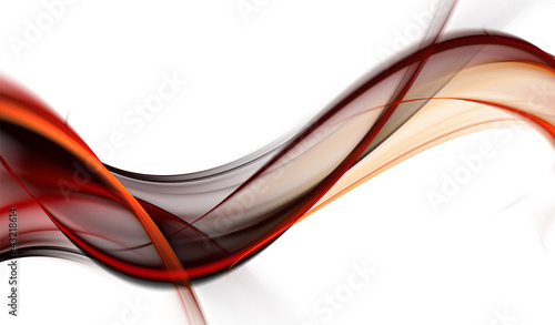 Illustration: Red fractal wave on white background Red fractal wave on white background