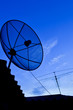 Satellite Dish and Antenna TV on Sunset Time