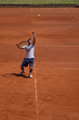 tennis player at the service