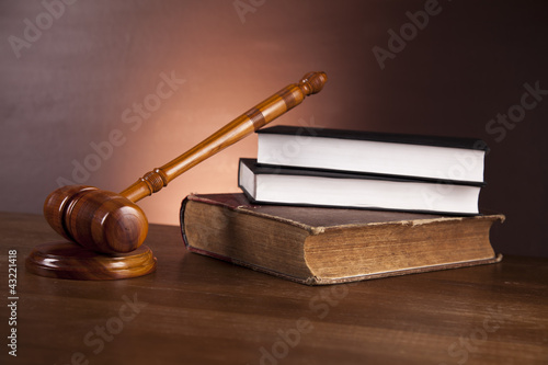 Photo: Wooden desk in a law firm Wooden desk in a law firm