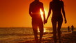 Video: Couple Walking Along Summer Beach at Sunset Couple Walking Along Summer Beach at Sunset