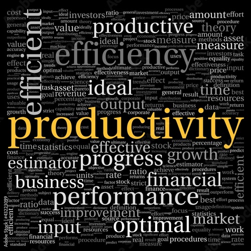 Illustration: Productivity concept in tag cloud Productivity concept in tag cloud