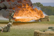 Photo: World War II reenactment of a battle between American infantryman and German soldiers, at Mid-Atlantic Air Museum World War II Weekend and Reenactment in Reading, PA held June 18, 2010 World War II reenactment of a battle between American infantryman and German soldiers, at Mid-Atlantic Air Museum World War II Weekend and Reenactment in Reading, PA held June 18, 2010