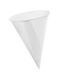Paper cone cup isolated on white background