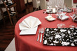Modern restaurant dinner table
