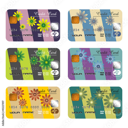 Vector: Floral credit cards Floral credit cards