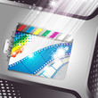 Banner with film frames and stars