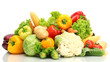 Fresh vegetables isolated on white