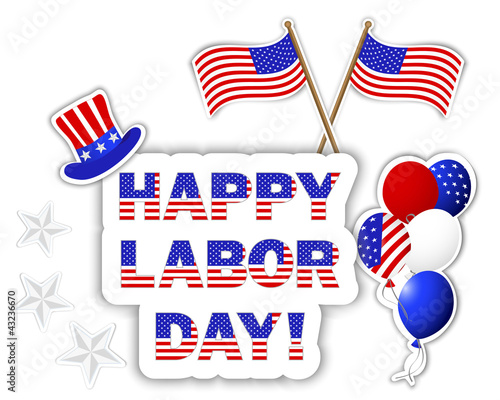 Vector: Labor Day stickers. Labor Day stickers.