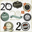 Vector: 20 years anniversary signs and cards vector design 20 years anniversary signs and cards vector design