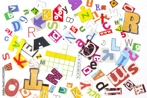 Photo: newspaper letters random concept background newspaper letters random concept background