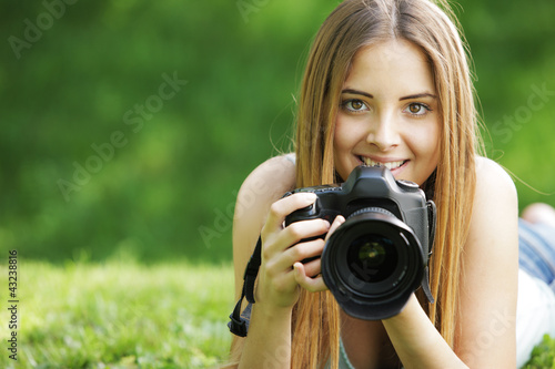 Photo: Beautiful young photographer Beautiful young photographer