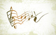 g key and notes in one tact logo - illustration