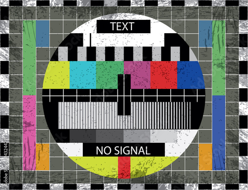 Illustration: tv color test screen on grunge background - illustration tv color test screen on grunge background - illustration