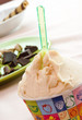Gelato alla pesca, close-up