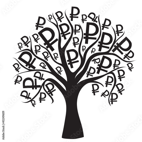 Vector: set of money trees isolated on White background. Vector set of money trees isolated on White background. Vector
