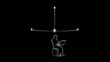 Idea symbolized by a light bulb switching on over his head.