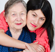 Happy grandmother and granddaughter