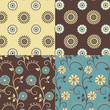 Vector set of vintage floral patterns