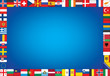 blue background with frame made of European countries flags