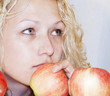 Foto: Mujer con manzanas Mujer con manzanas
