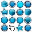 collection of blue buttons