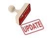 Wooden stamp with update word