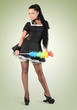 Beautiful sexy french maid, concept cleaning