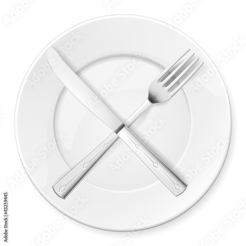 Vector: Fork, Knife and plate Fork, Knife and plate