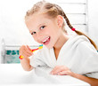 Little girl brushing teeth