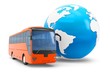 3d Bus travel around the globe