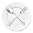 Vector: Spoon, fork and plate Spoon, fork and plate