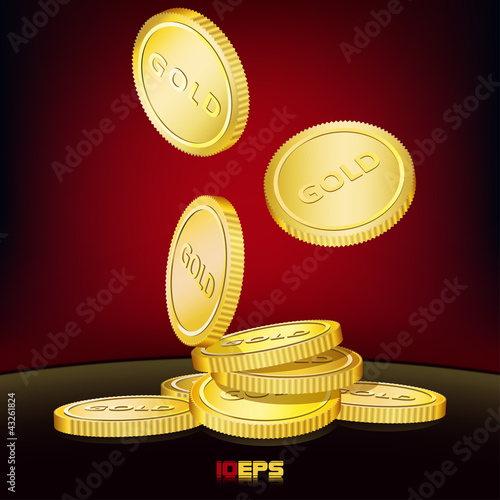 Vector: golden coins golden coins