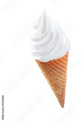 Photo: Icecream cone with twirled softserve Icecream cone with twirled softserve