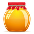 honey in the pot with a red cover vector illustration