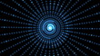 Randomly changing spiral pattern of lights.