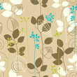 Retro fall leaves seamless pattern