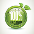 Vettoriale: 100% Organic - glossy icon 100% Organic - glossy icon