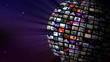 Rotating video sphere in space