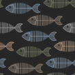 Seamless Tile With 50s Retro Fish Bone Pattern