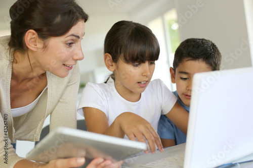 Photo: Education and new technologies at school Education and new technologies at school
