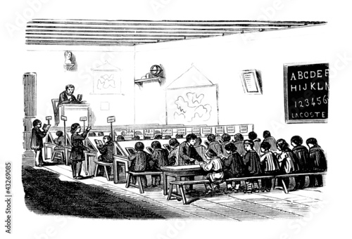 Illustration: School : classroom - 19th century School : classroom - 19th century