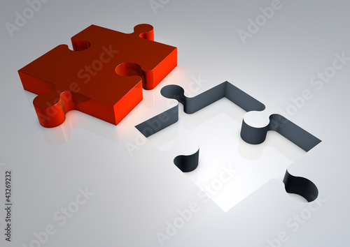 Illustration: 3d Render of Jigsaw Puzzle Solution 3d Render of Jigsaw Puzzle Solution