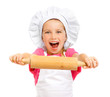 Photo: beautiful little girl with a rolling pin beautiful little girl with a rolling pin