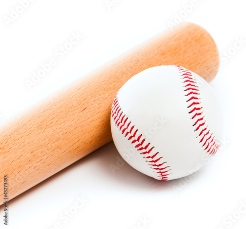 Photo: ball and baseball bat ball and baseball bat