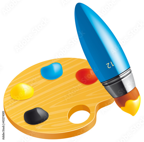 Vector: Brush and palette Brush and palette