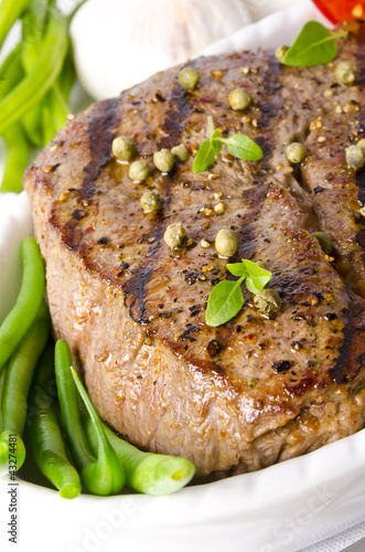 Photo: Grilled Steak. Barbecue Grilled Steak. Barbecue