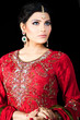 Indian bride wearing a red bridal dress